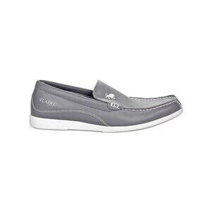 Men's Grey Leather Loafers Slip On Driving Shoes Size 7